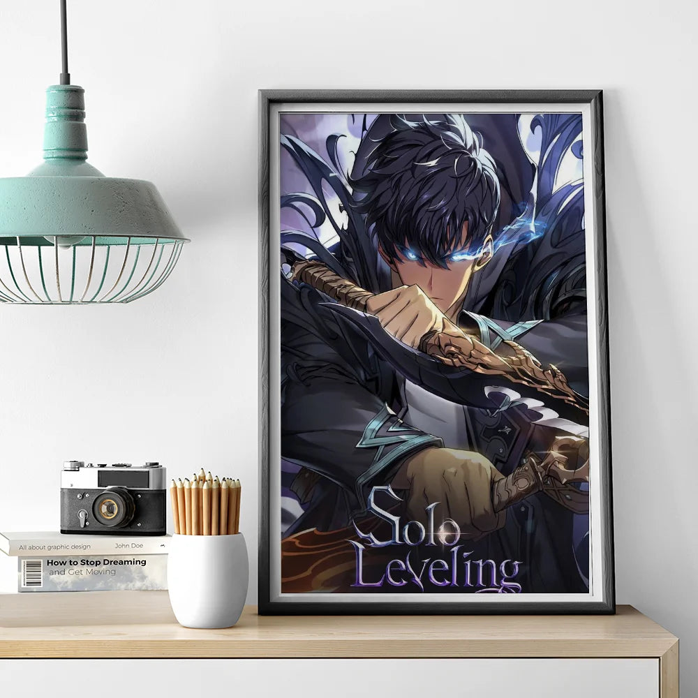 1PC Solo Leveling Poster Self-adhesive Art Waterproof Paper Sticker Coffee House Bar Room Wall Decor