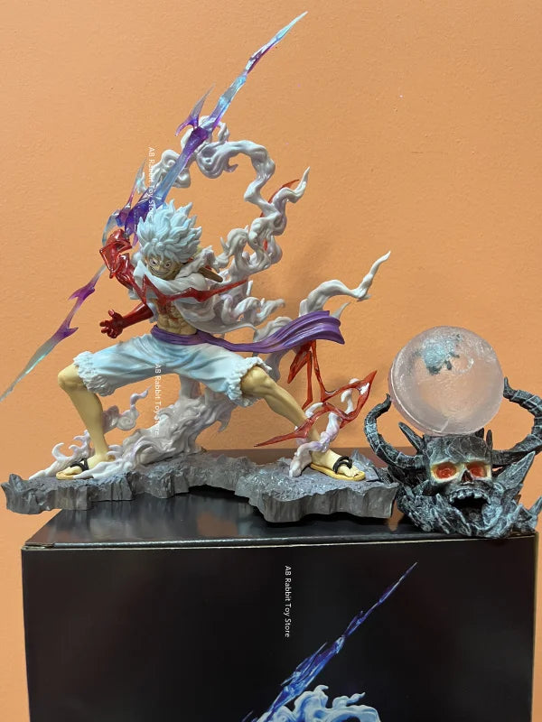 One Piece Nika Luffy Figure Luffy Sun God Gear 5 With Light Ball 28cm Action Figurine PVC Statue Model Collection Decora Toy Gif