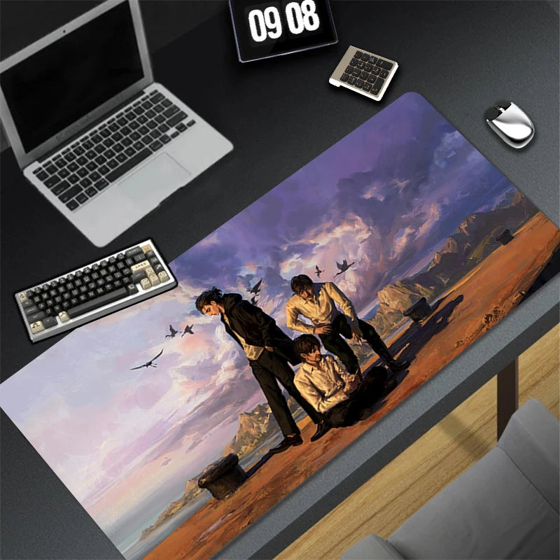 Computer Gaming Accessories Mousepad Office A-attack on Titan Eren Yeager Mouse Pad Keyboard Pad Desk Decoracion Anime Desk Mat
