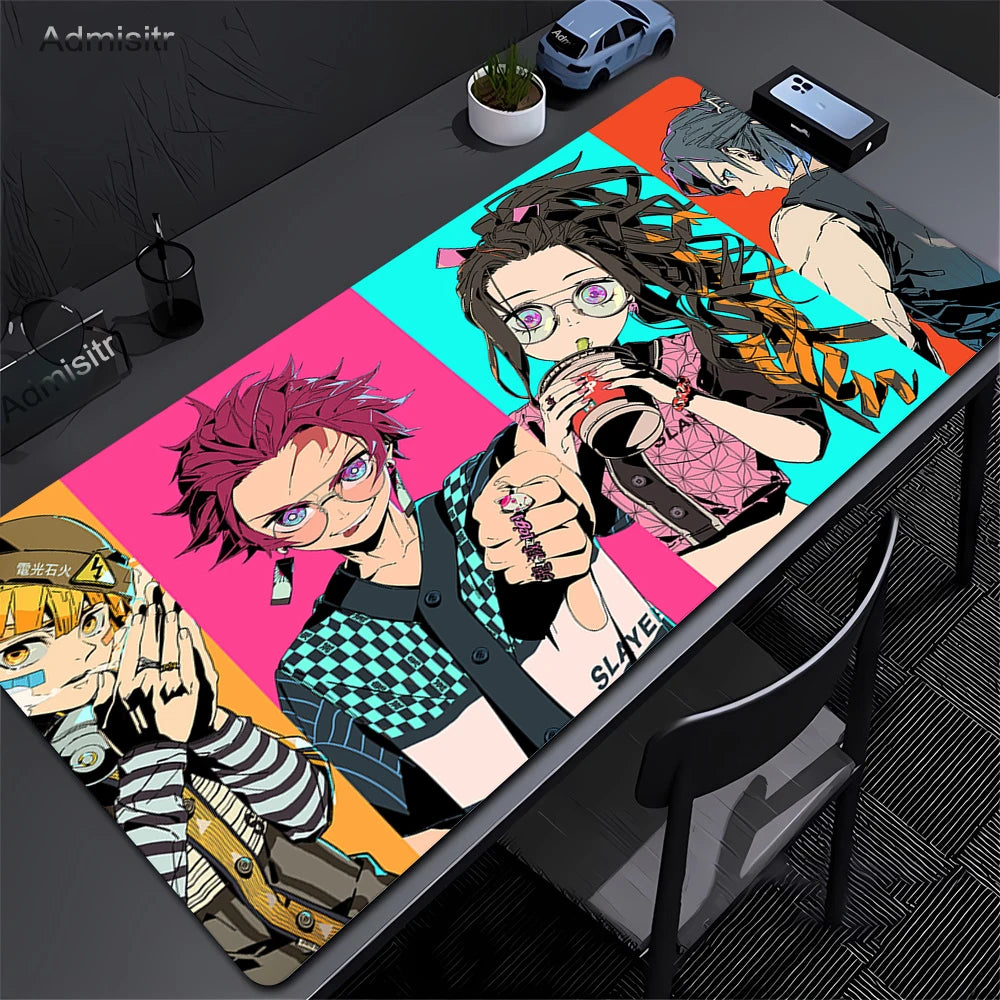 Mouse Pad Gaming Laptops Keyboard Mat Xxl Pc Desk Protector Deskmat Gamer Mats Anime Demon Slayers Rengoku Kyoujurou Pc Mousepad