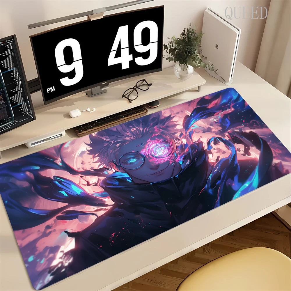 XXL Anime Jujutsu Kaisen Mouse Pad Gaming Accessories Office Gamer Keyboard Desk Mat Rubber Non-Slip Laptop Satoru Gojo Mousepad