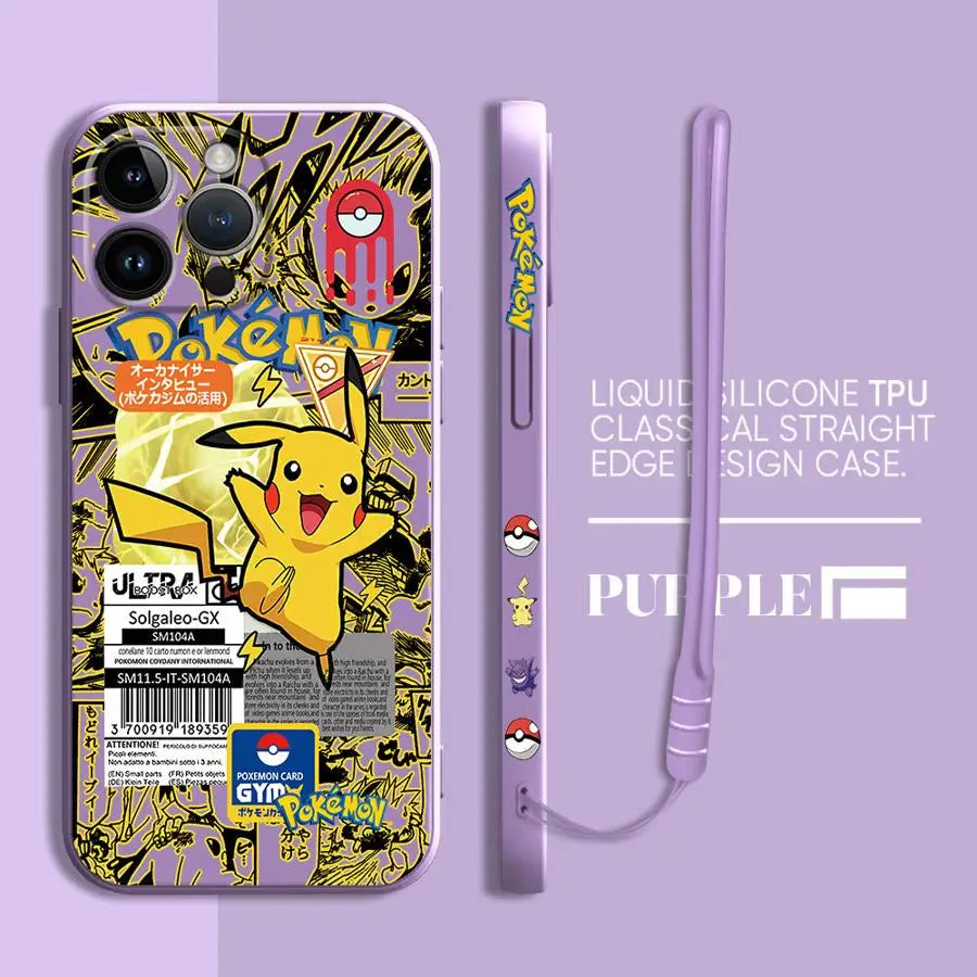 Pokemons Gengars Phone Case for iPhone 11 12 13 14 15 16 Pro Max XR XS 7 8 SE 15 Plus 13 Mini Cover