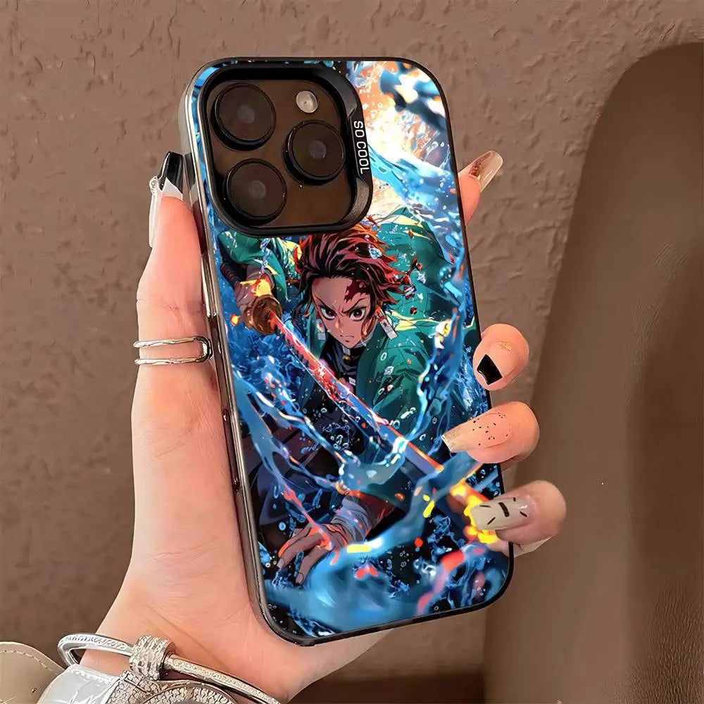 Demon Slayer Eyes Phone Case For iPhone 17 16 15 14 13 12 11 Pro MAX Matte Shockproof Back Anti Fall Matte Cover