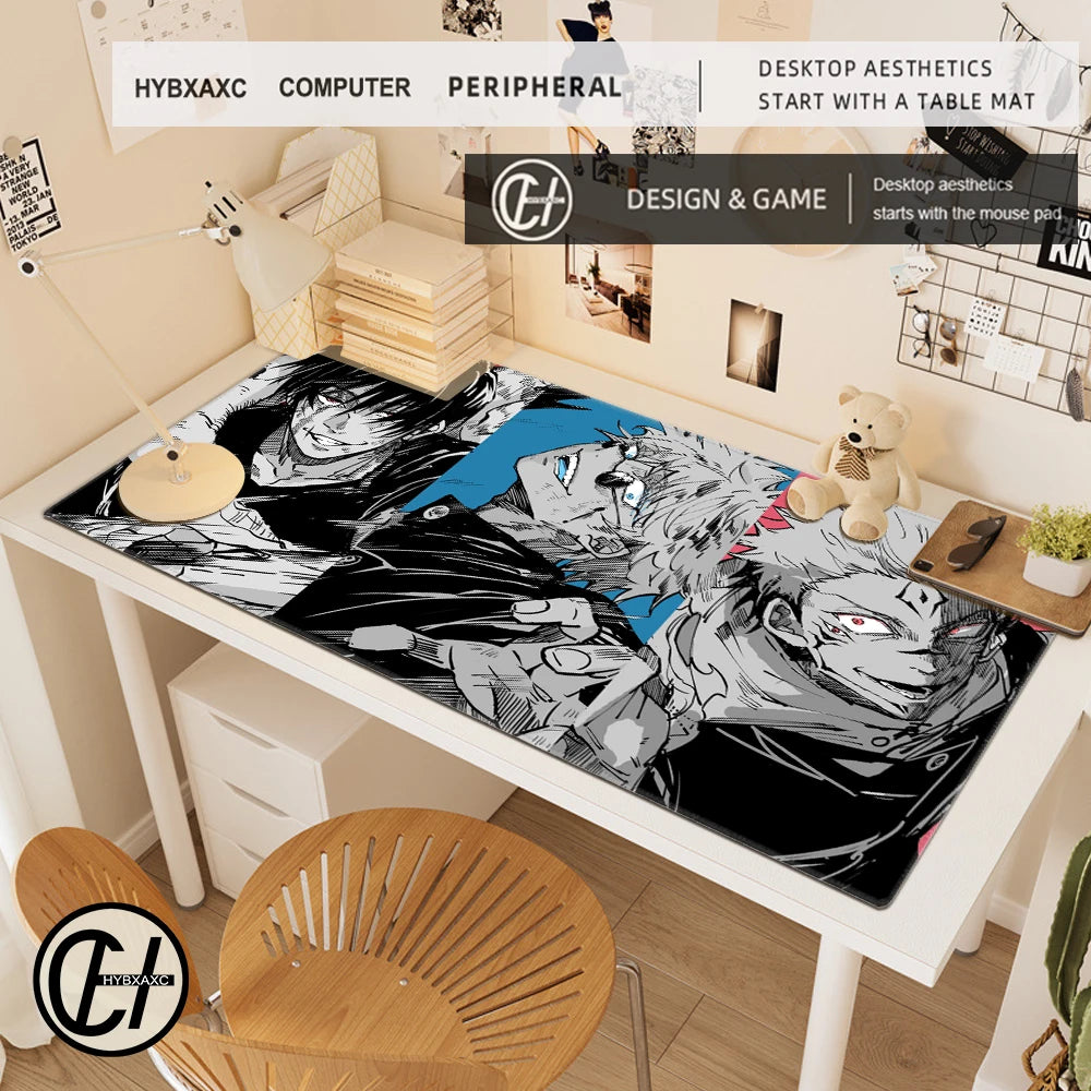 Anime Jujutsu Kaisen Mouse Pad XXL Gaming Accessories Office Gamer Keyboard Desk Mat Non-Slip Laptop Satoru Gojo Mousepad