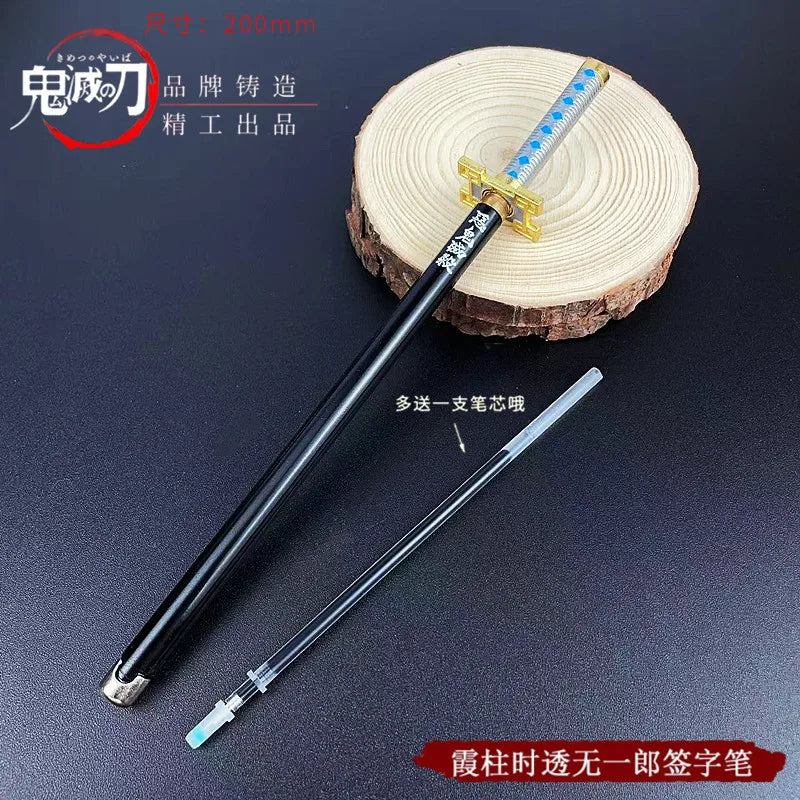 20cm/7.87inDemon Slayer Anime Peripheral Neutral Pen/my Wife/Zenyi/moth/butterfly Blade Day Wheel Knife Stationery Signature Pen