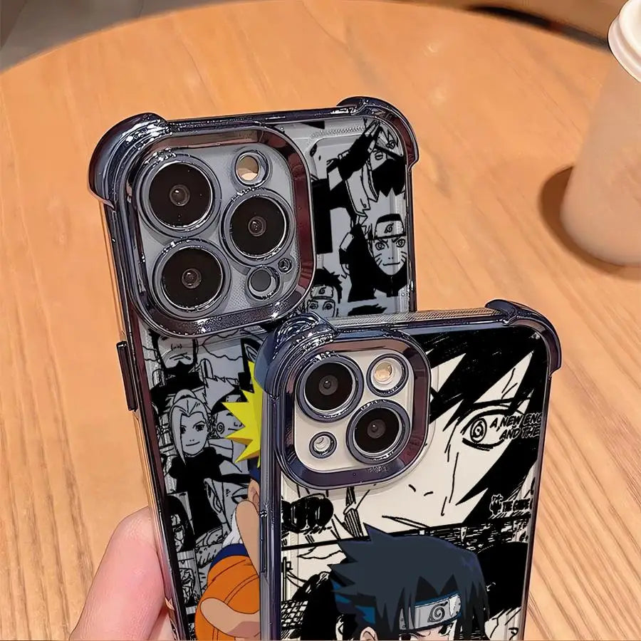 Case for iPhone 11 16 Pro Max 15 Plus 13 17 Air 14 12 Soft Phone Cover Anime Character Sasukes