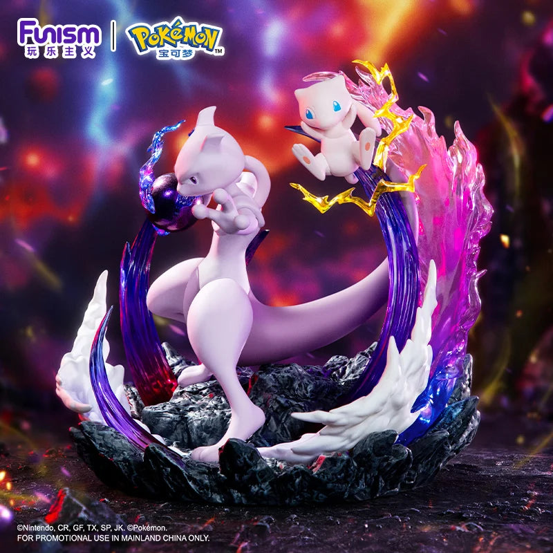 Pokemon Anime Action Figures Mewtwo And Mew Funism Original Genuine Home Model Figurine Desktop Collection Ornaments Toy Gift