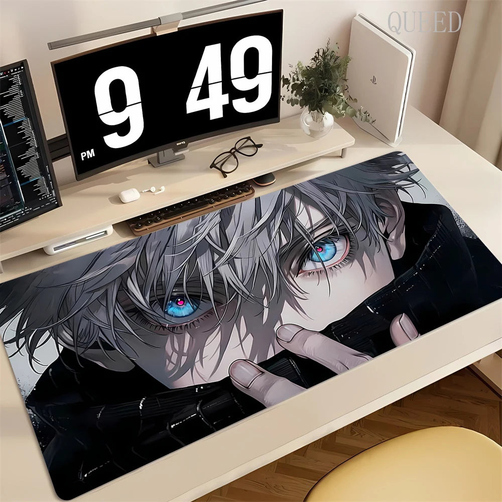 XXL Anime Jujutsu Kaisen Mouse Pad Gaming Accessories Office Gamer Keyboard Desk Mat Rubber Non-Slip Laptop Satoru Gojo Mousepad