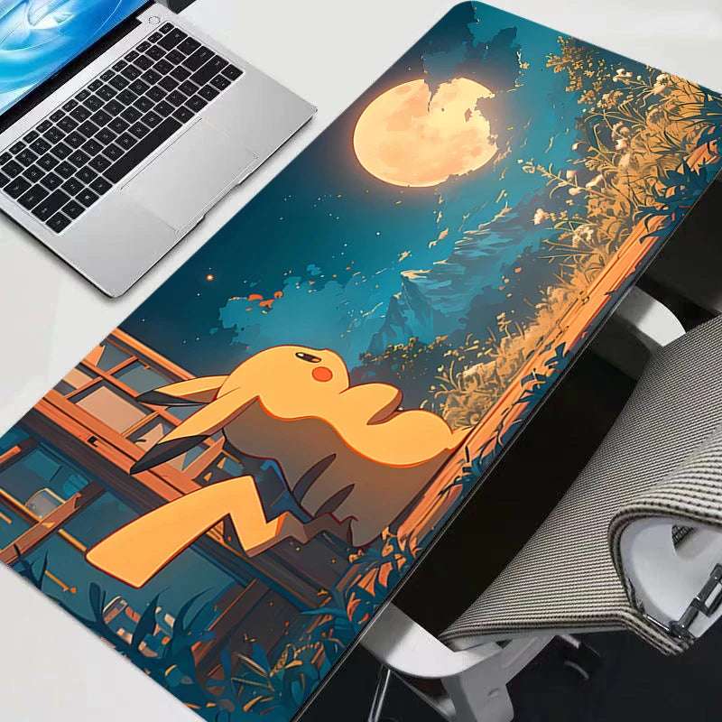 Mouse Pad Large P-Pikachu Rubber PC Computer Gaming Accessories Mousepad Desk Mat Locking Edge Gamer Carpet Mouse Pads