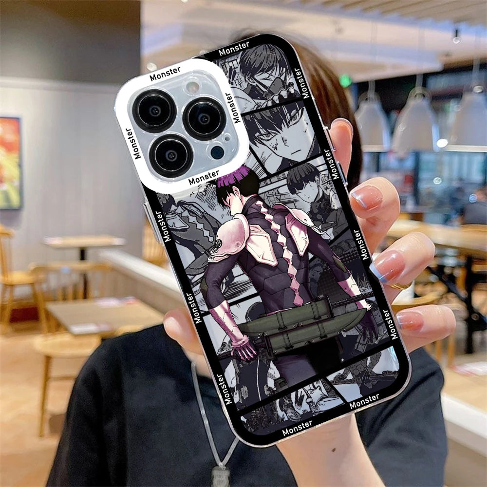 Anime Kaiju No 8 Clear Case For Samsung A73 A72 A71 A55 A52 A51 A50 A42 A35 A33 A32 A31 A30 A24 A23 A22 A13 A12 A05 5G Cover