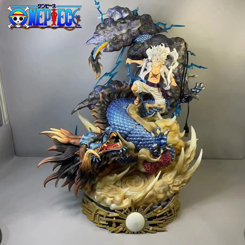 23cm Luffy Vs Kaidou Anime Figures One Piece Figures Luffy Gear 5 Statue Nika Luffy Gk Onepiece Luffy Decor Model Doll Toys Gift