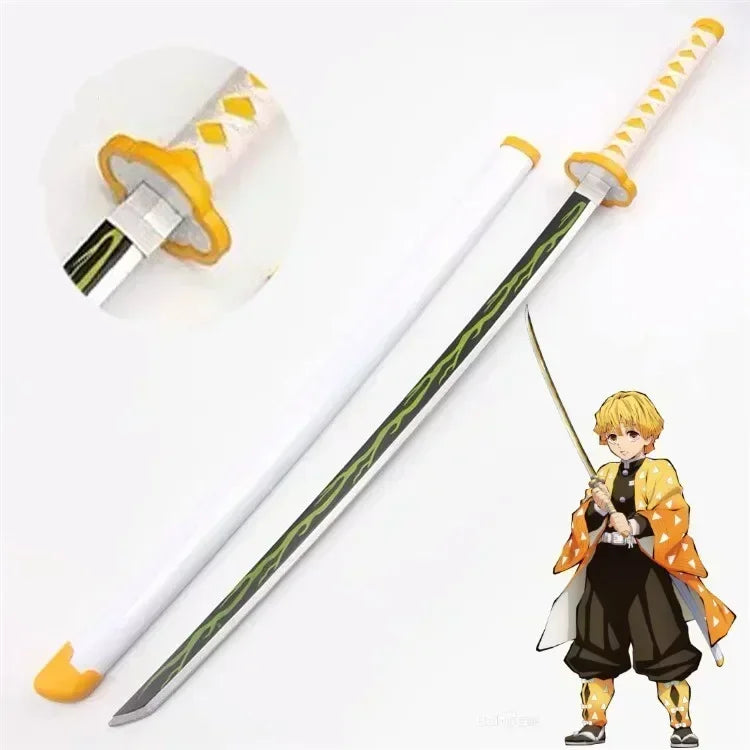 104cm Demon Slayer Kokushibo Katana Kimetsu No Yaiba Blade Sword Anime Cosplay Prop Real Size Japanese Katana Samurai Sabre Toy