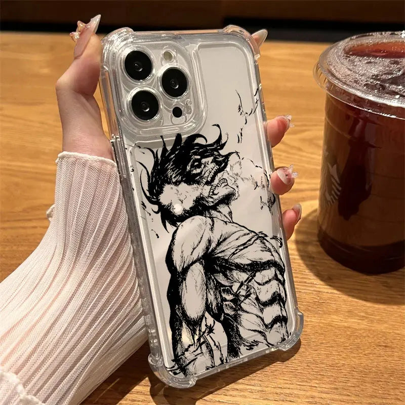 Anime Attack On Titan Hot Cool Phone Case Clear For iPhone 17 16 14 15 11 12 13 Pro Max 16E 16 Plus 17 Air Soft Shockproof Cover