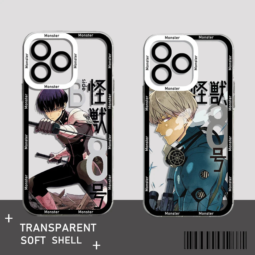Anime Kaiju No 8 Clear Case For Samsung A73 A72 A71 A55 A52 A51 A50 A42 A35 A33 A32 A31 A30 A24 A23 A22 A13 A12 A05 5G Cover