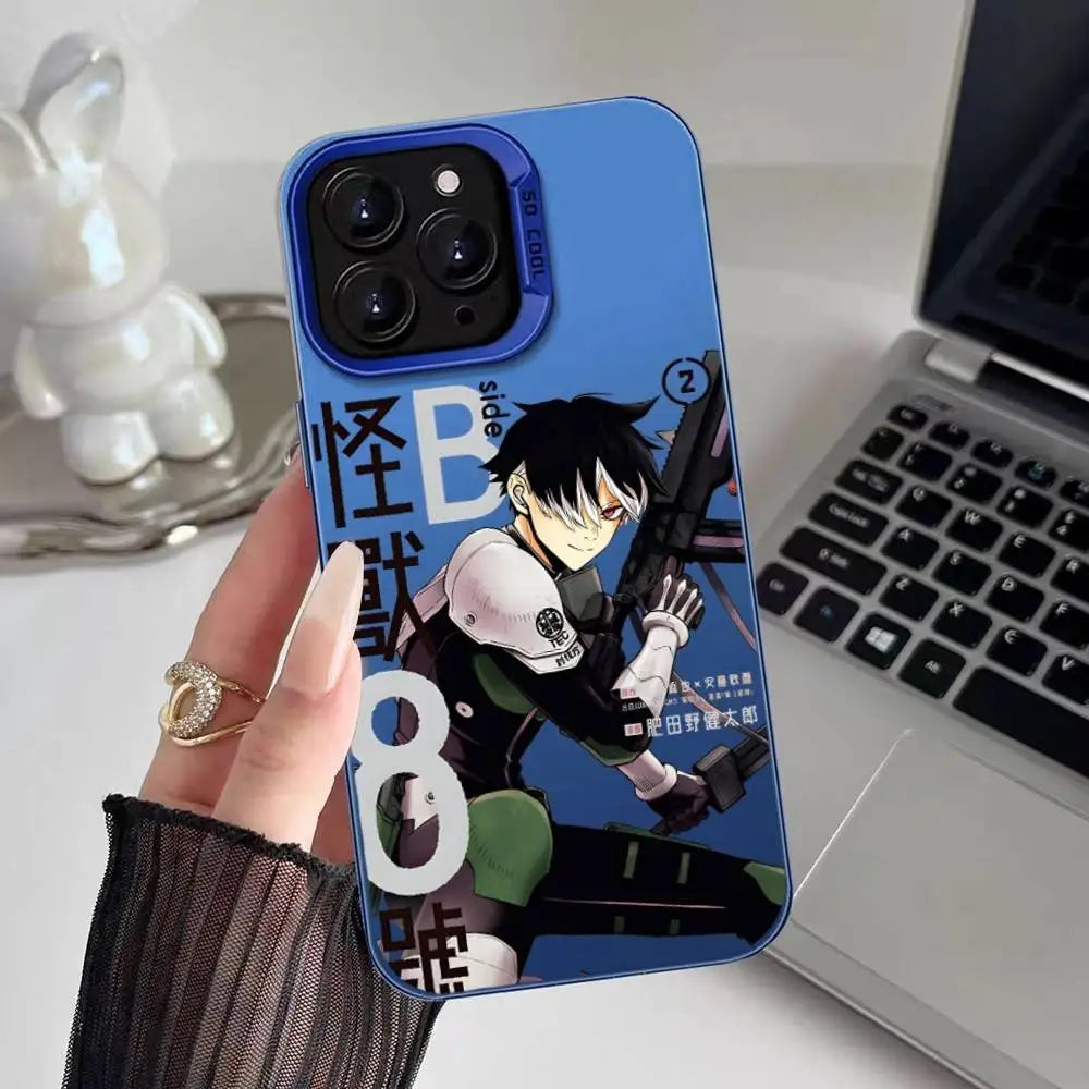 Anime K-Kaiju No 8 Phone Case For iPhone 17 16 15 14 13 12 Pro Max Plus Colorful Gradient Soft TPU Back Cover