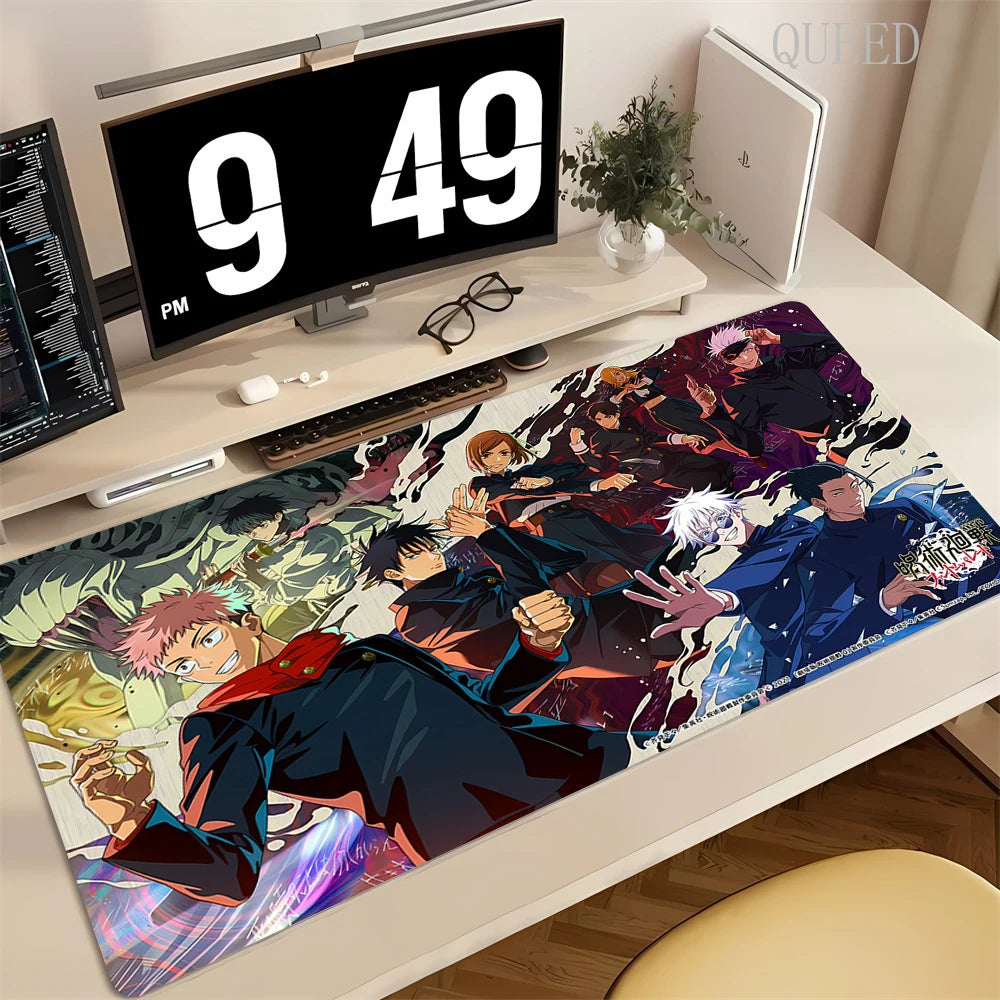 XXL Anime Jujutsu Kaisen Mouse Pad Gaming Accessories Office Gamer Keyboard Desk Mat Rubber Non-Slip Laptop Satoru Gojo Mousepad
