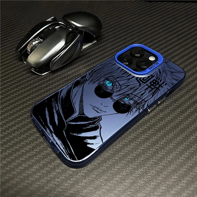 Jujutsu Kaisen Gojo Fashion For iPhone 15 14 13 12 11 Pro Max XS Max X XR 7 8 Plus 6S Fashion Colorful Silver Phone Case