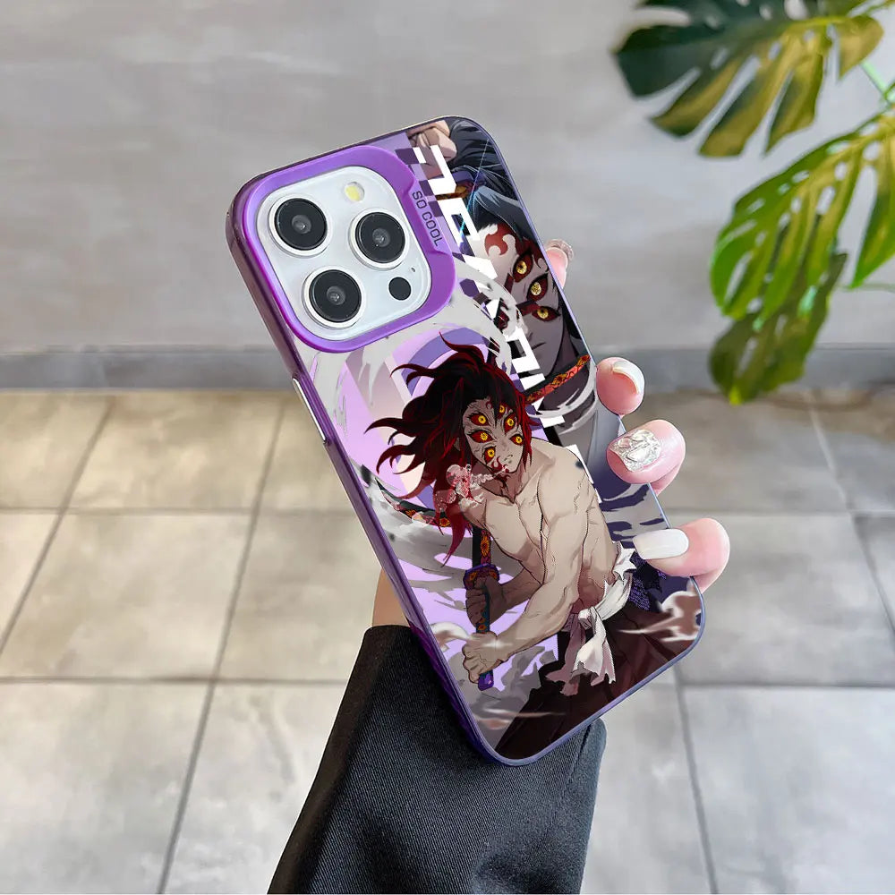 Hot Anime Demon Slayer Magsafe Magnetic Case for iPhone 11 12 13 14 15 16 Pro Max Plus Soft Silver Plated Anti Fall Cover