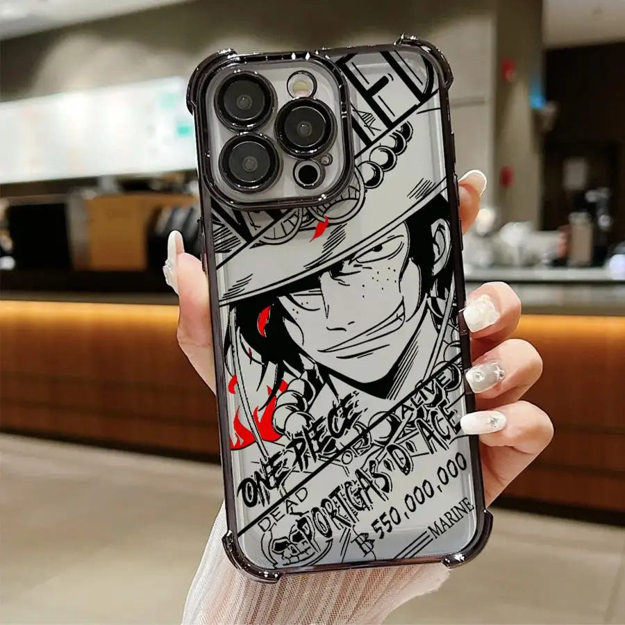 Cartoon Luffys Clear Cover Phone Case for iPhone 11 14 16e 12 16 13 Plus 15 Pro MAX