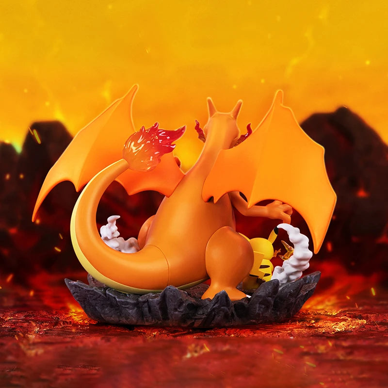 Genuine 16cm Pokemon Action Figures Charizard With Pikachu Cartoon Anime Collectible Model Toys For Birthday Gift