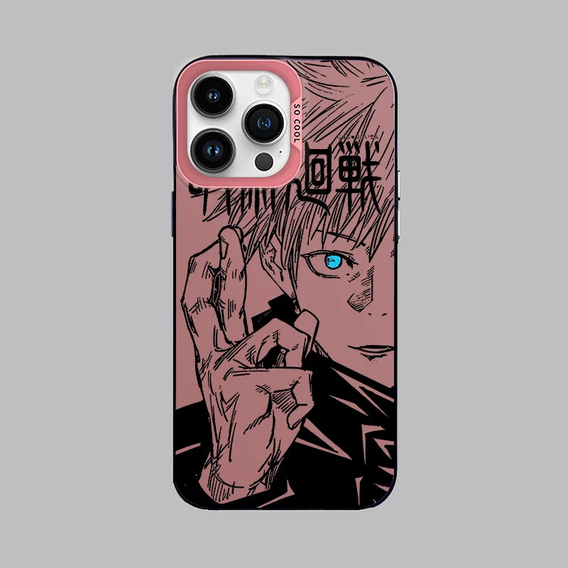 Jujutsu Kaisen Gojo Fashion For iPhone 15 14 13 12 11 Pro Max XS Max X XR 7 8 Plus 6S Fashion Colorful Silver Phone Case