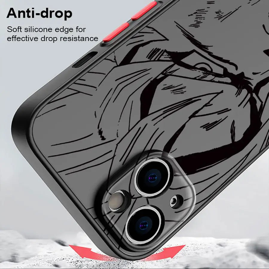 Goku Dragon Ball Black Edge Shell Case for Apple iPhone 11 15 16 Pro XS 7 8 16e 6 14 11 Max 13 12 Mini XR