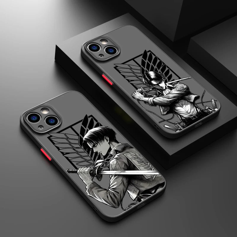 Anime Attack On Titan For Apple iPhone 16 15 14 13 12 11 X XR Mini Plus Pro Max Matte Frosted Translucent Phone Case
