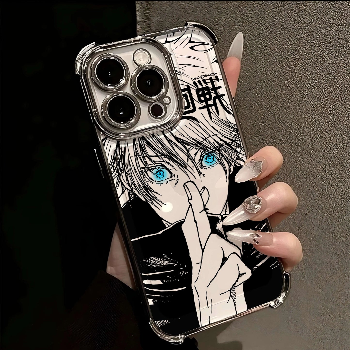 Anime Jujutsus Kaisens Gojo Plating Case for IPhone 16 15 14 13 12 11 Pro Max X XR XSMax 7 8 6 Plus Anti-Fall Airabag Back Cover