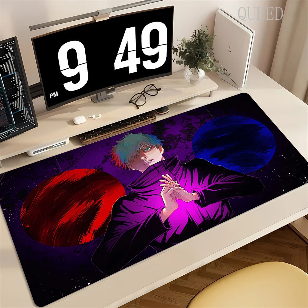 XXL Anime Jujutsu Kaisen Mouse Pad Gaming Accessories Office Gamer Keyboard Desk Mat Rubber Non-Slip Laptop Satoru Gojo Mousepad