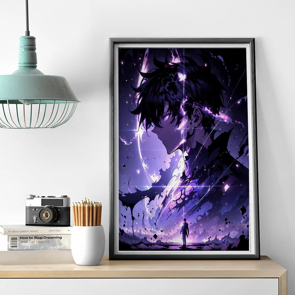 1PC Solo Leveling Poster Self-adhesive Art Waterproof Paper Sticker Coffee House Bar Room Wall Decor