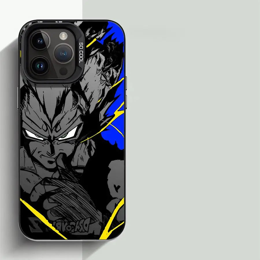 Japan Anime DBZ Cool Case for Apple iPhone 16 15 11 13 14 Pro Max 12 16ProMax 15Pro Matte Lens Protect Plating Phone Cover