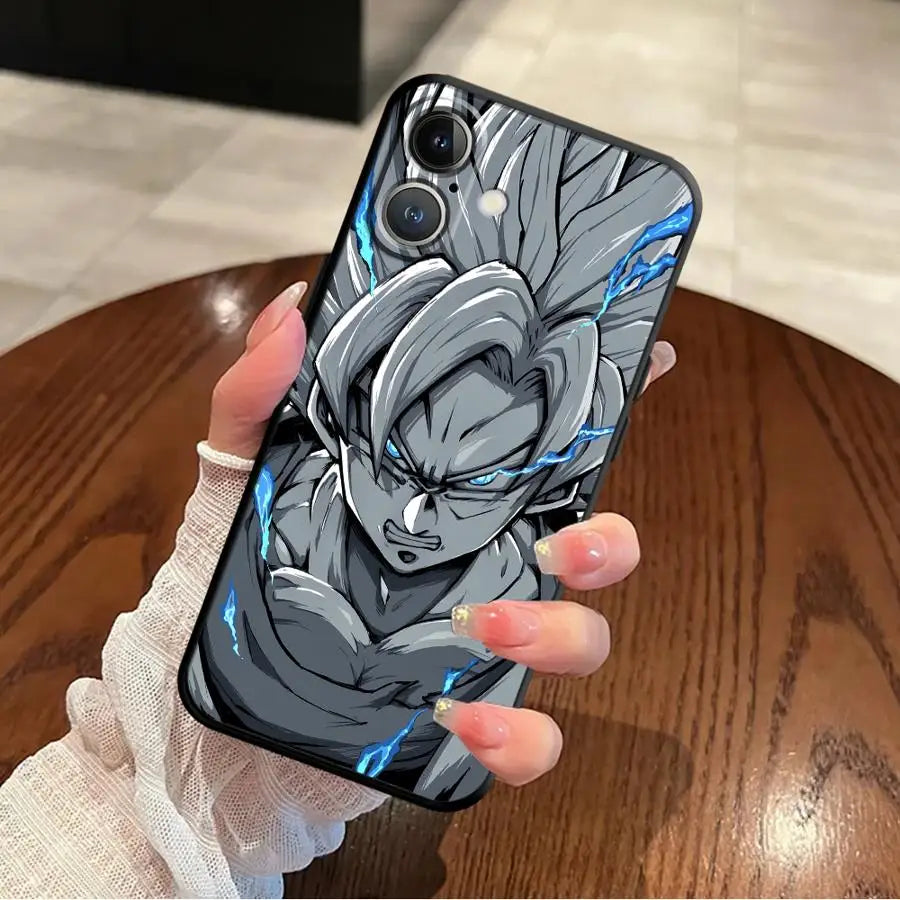 Anime D-Dragon Ball Son Goku Black Soft Phone Cover Case for iPhone XR XS Max 17Air 7 8 15 16 14 Plus 13 12 11 17 Pro Max