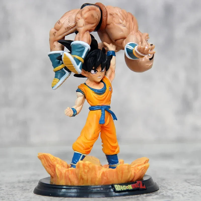 12cm/4.7 inches Dragon Ball anime character Goku lifting Nappa PVC Action Figure Figurine Model Collection Decoration Toys Gift