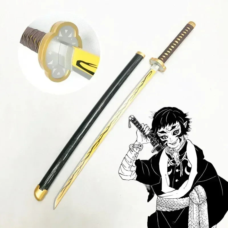 104cm Demon Slayer Kokushibo Katana Kimetsu No Yaiba Blade Sword Anime Cosplay Prop Real Size Japanese Katana Samurai Sabre Toy