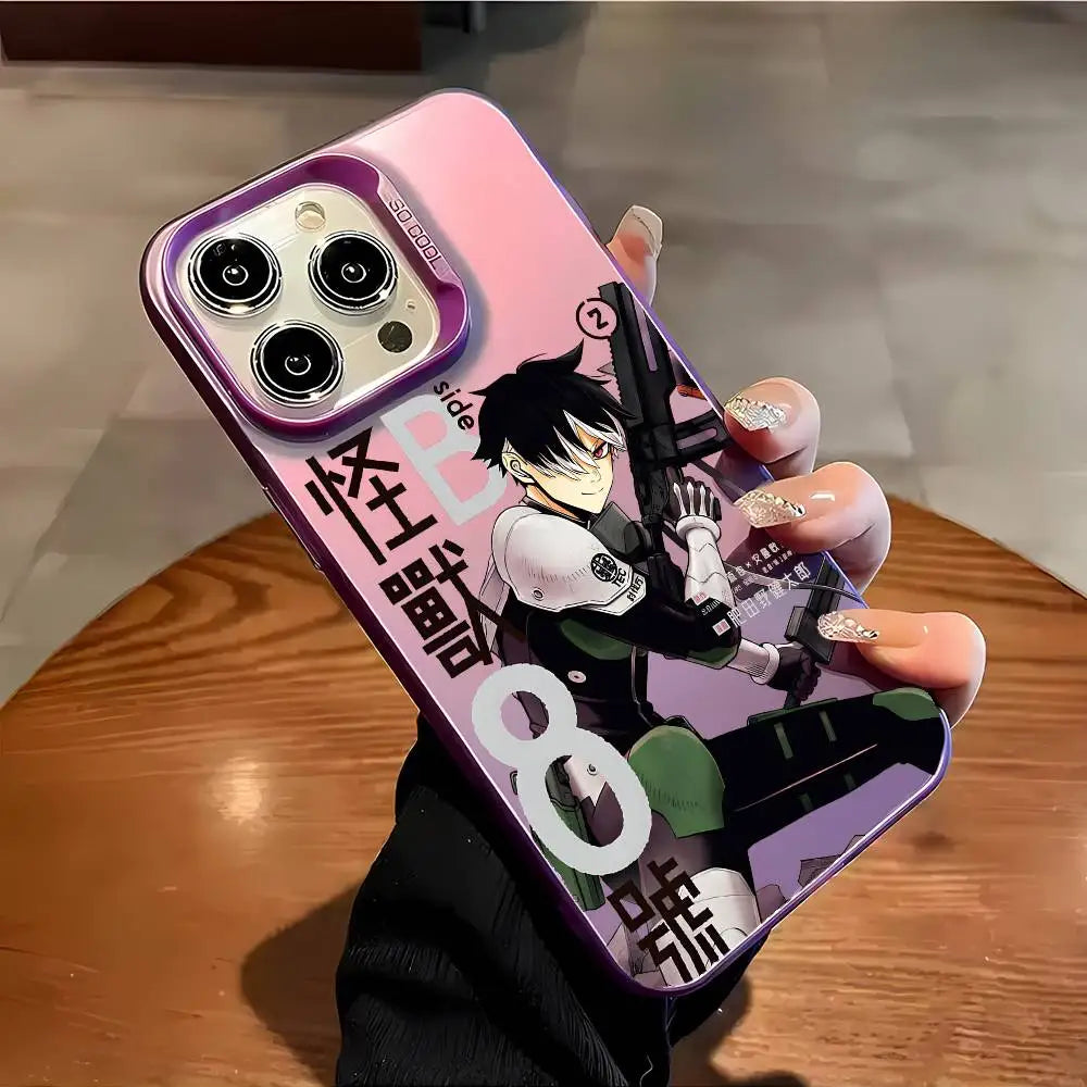 Anime K-Kaiju No 8 Phone Case For iPhone 17 16 15 14 13 12 Pro Max Plus Colorful Gradient Soft TPU Back Cover