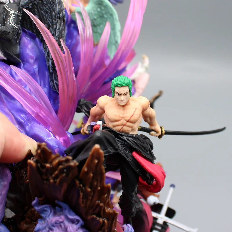 24cm One Piece Anime Figures Zoro Gk Figurine Onigashima King Of Hell Action Figure Pvc Statue Model Decoration Gift Toys