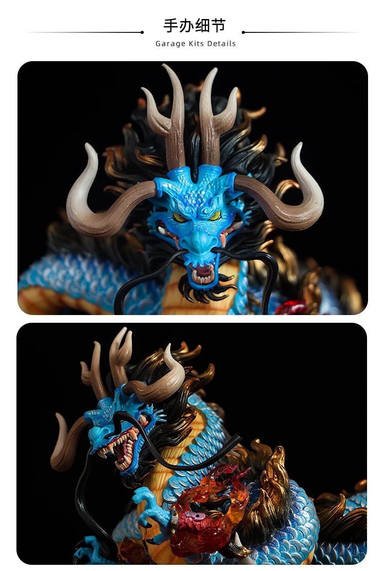 22cm One Piece Anime Figure GK Kaido Dragon Form Four Emperors With Lamp PVC Action Figure Model Dolls Antistress Toy For Gift