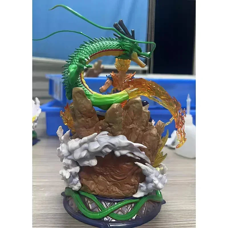 Son Goku Figure Dragon Ball Z Frieza Shenron Anime Figures 23cm Super Saiyan Statue Pvc Desk Ornament Model Christmas Gifts Toys