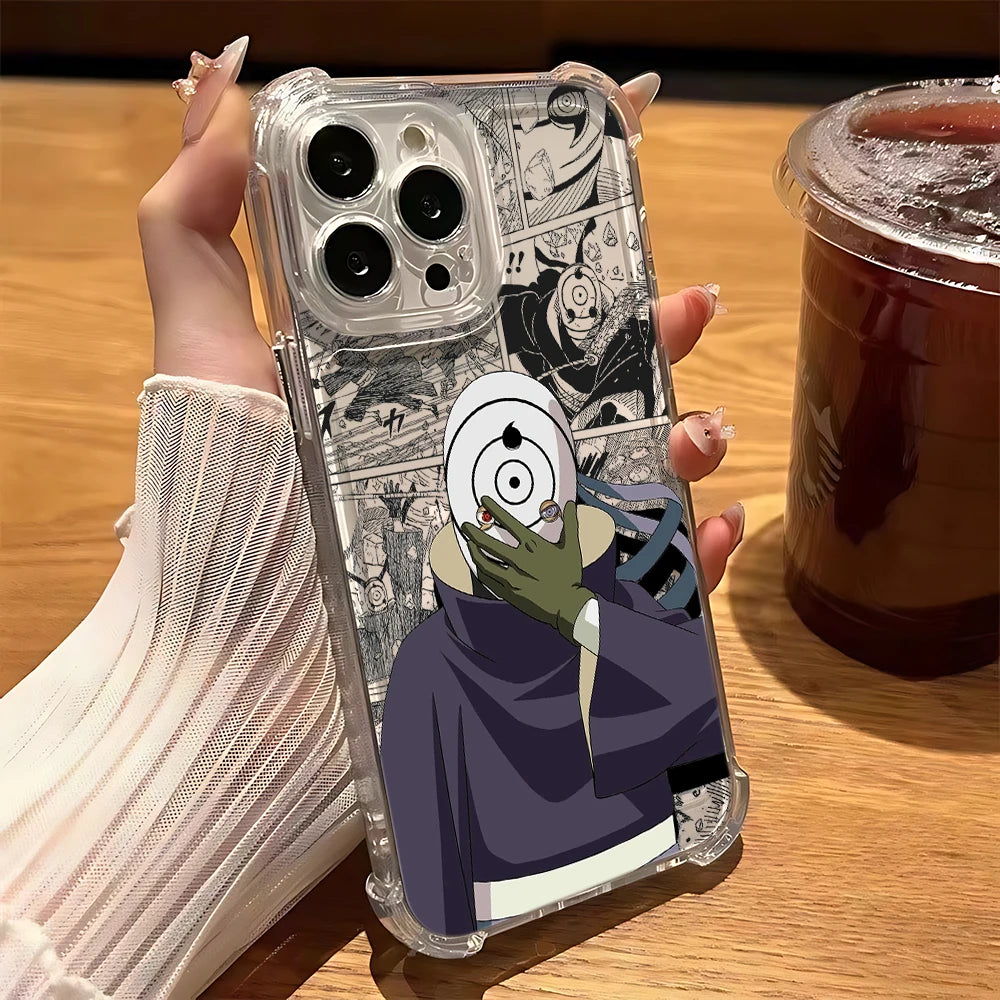 Anime Phone Case For iPhone 16 15 14 13 12 11 Mini Pro Max X XR XSMax 8 Plus Uchihas Anti Fall Itachis Transparent Sasukes Cover