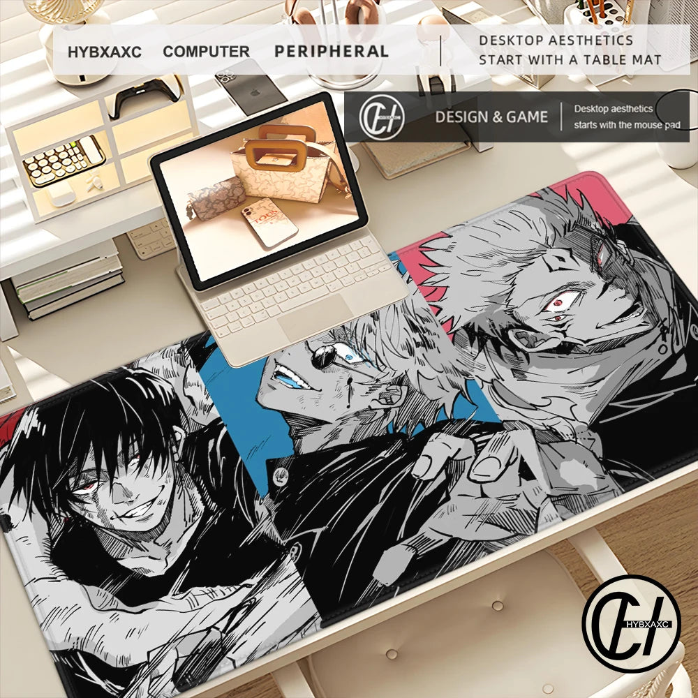 Anime Jujutsu Kaisen Mouse Pad XXL Gaming Accessories Office Gamer Keyboard Desk Mat Non-Slip Laptop Satoru Gojo Mousepad