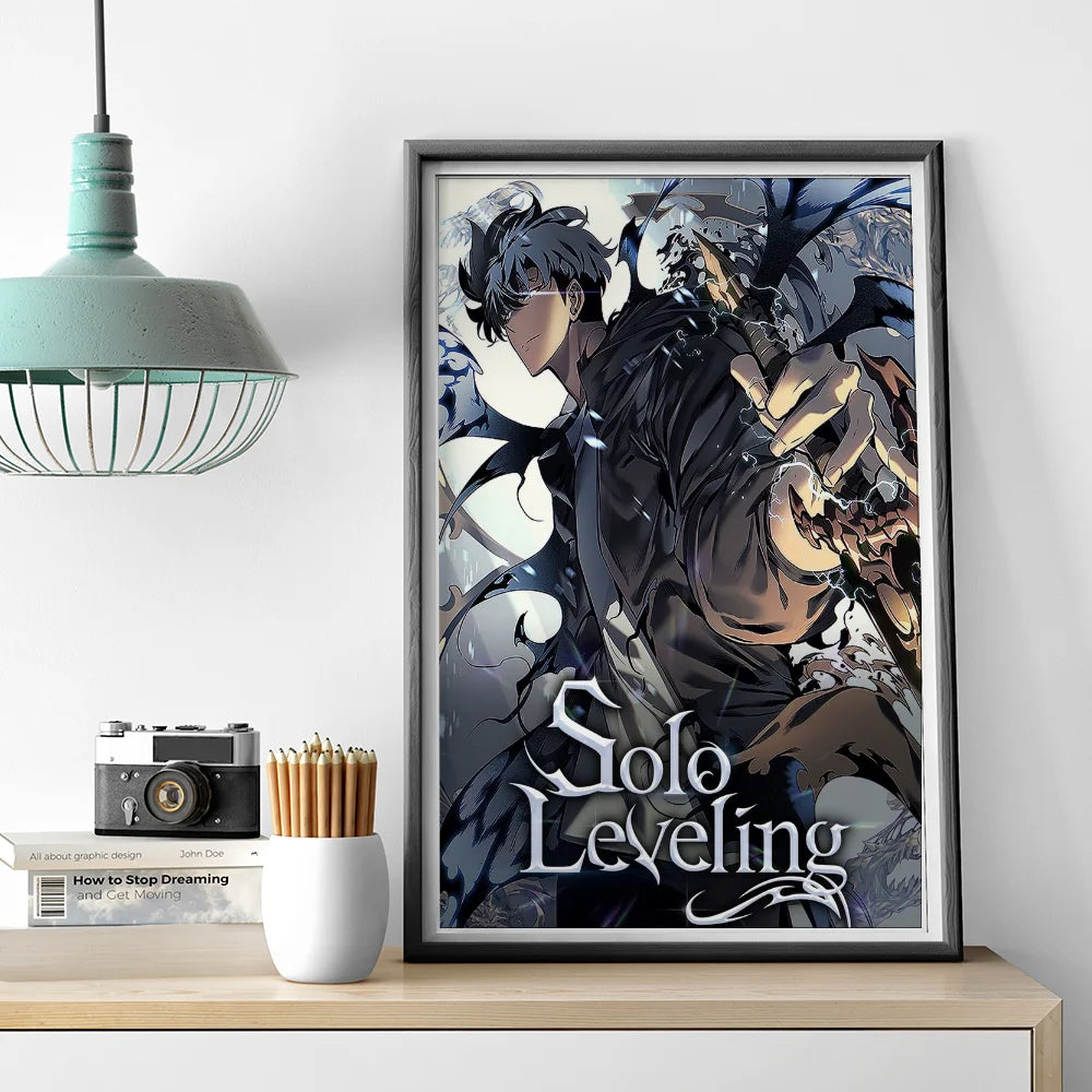 1PC Solo Leveling Poster Self-adhesive Art Waterproof Paper Sticker Coffee House Bar Room Wall Decor