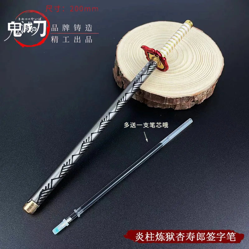 20cm/7.87inDemon Slayer Anime Peripheral Neutral Pen/my Wife/Zenyi/moth/butterfly Blade Day Wheel Knife Stationery Signature Pen