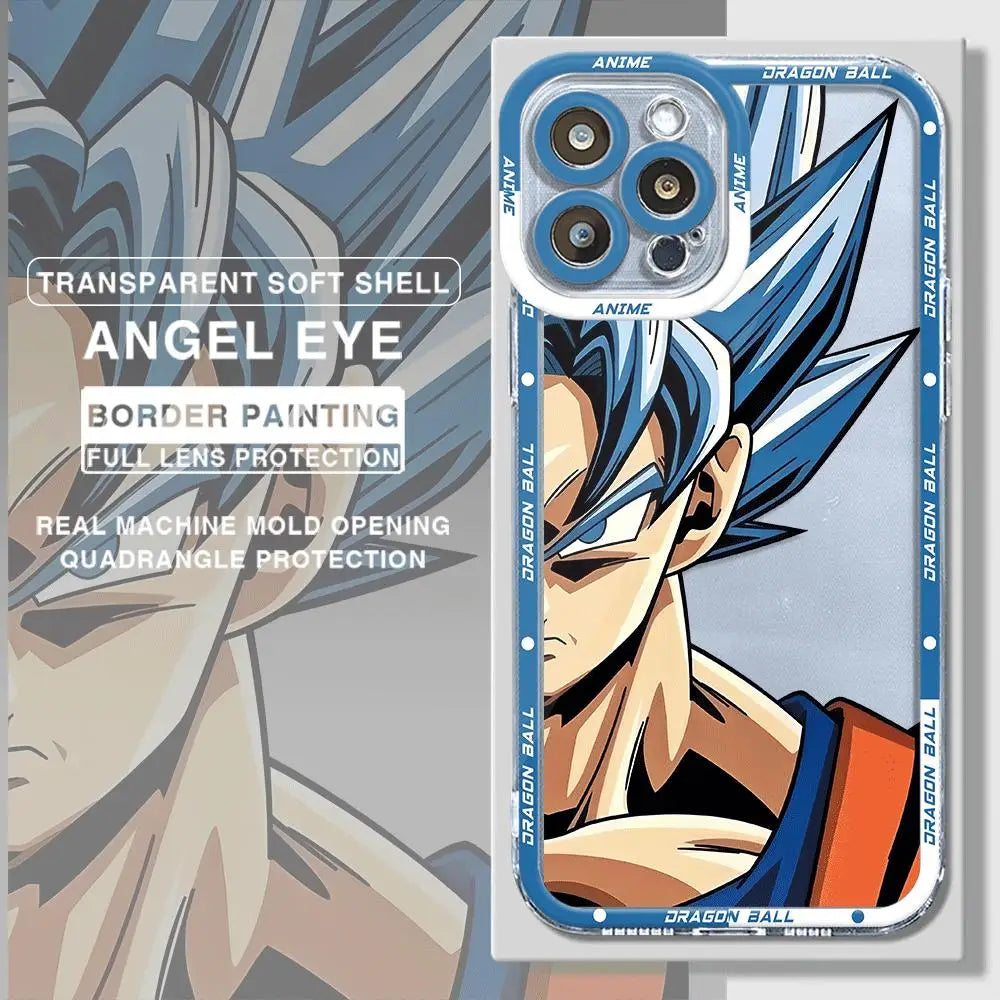 Phone Case for iPhone 13 Pro Max 15 7 8 Plus 11 Pro XS Max 14 Plus XR X 12 Mini Clear D-Dragon Ball Z Cover
