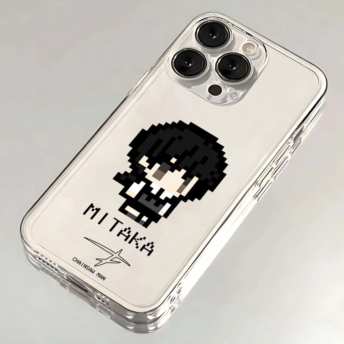 Pixel Cartoon Chainsaw Man Hot Phone Case For iPhone 16 15 14 13 12 11 Mini Pro Max X XR XSMax 7 8 Plus SE20 Transparent Cover