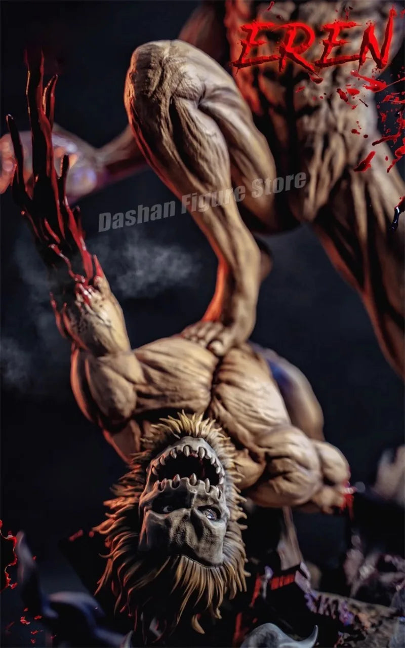 Anime Attack on Titan Action Figure Eren Jaeger Statue PVC Collectible Model Shingeki no kyojin Combat Form Eren Figurine Toys