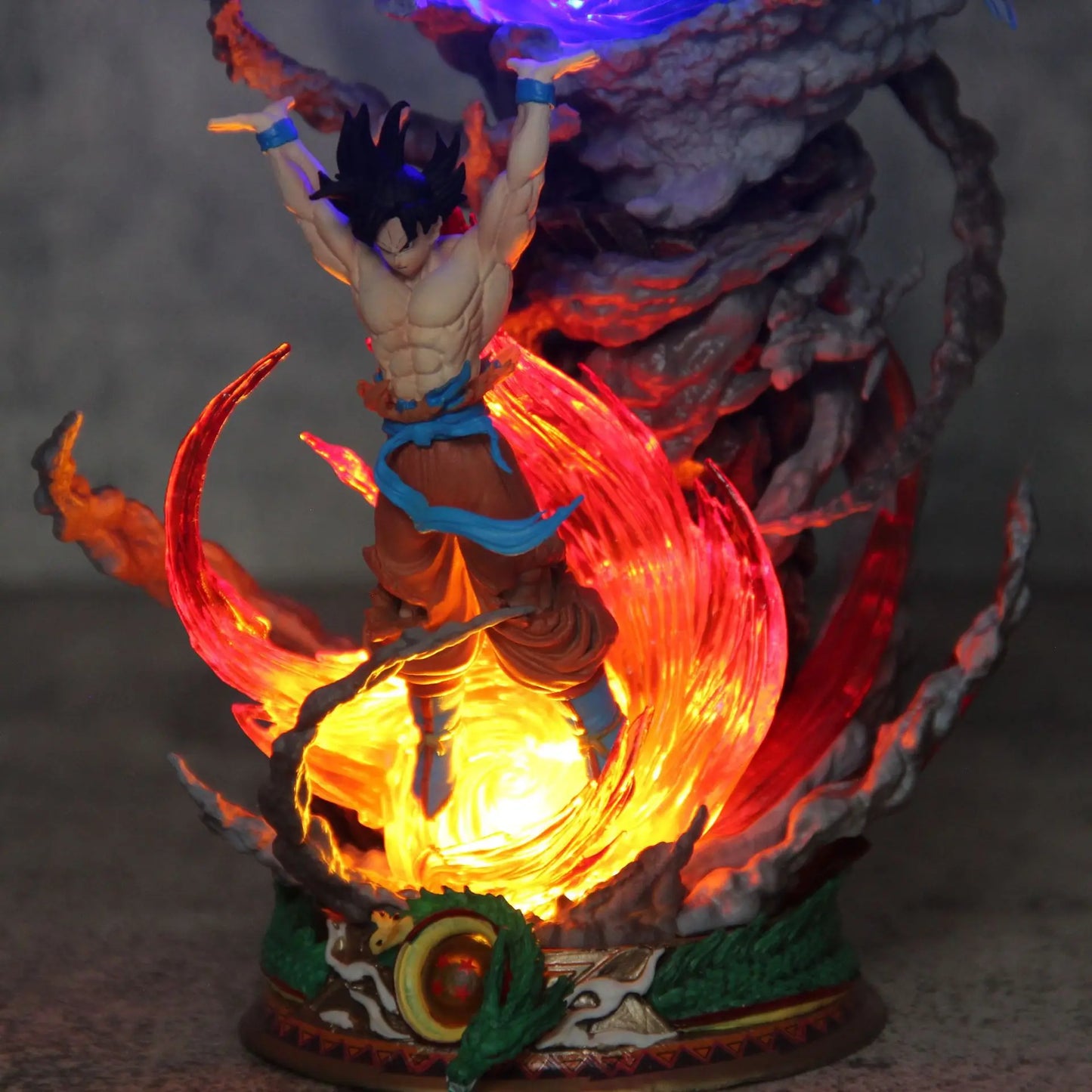 New 23cm Dragon Ball Anime Figure Son Goku Super Genki Bomb Luminous Figures Dbz Gk Figurine Pvc Statue Model Collectible Gifts