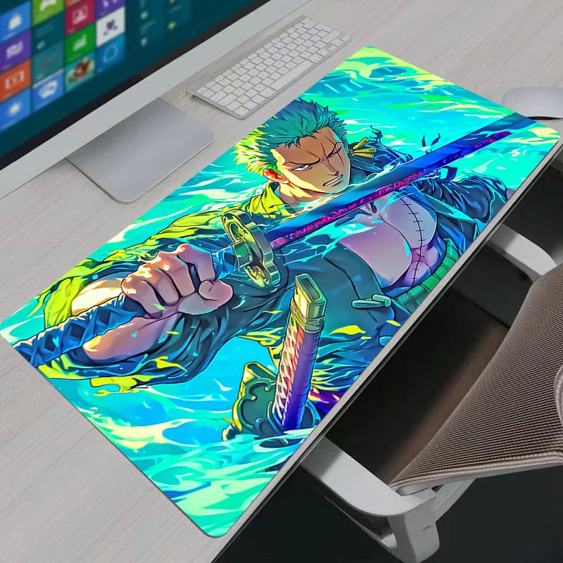 Mouse Pad Notbook One Piece Zoro Large Keyboard Mat NonSlip Rubber Computer Carpet Desk Mat PC Gamer MousePad Youth Gifts