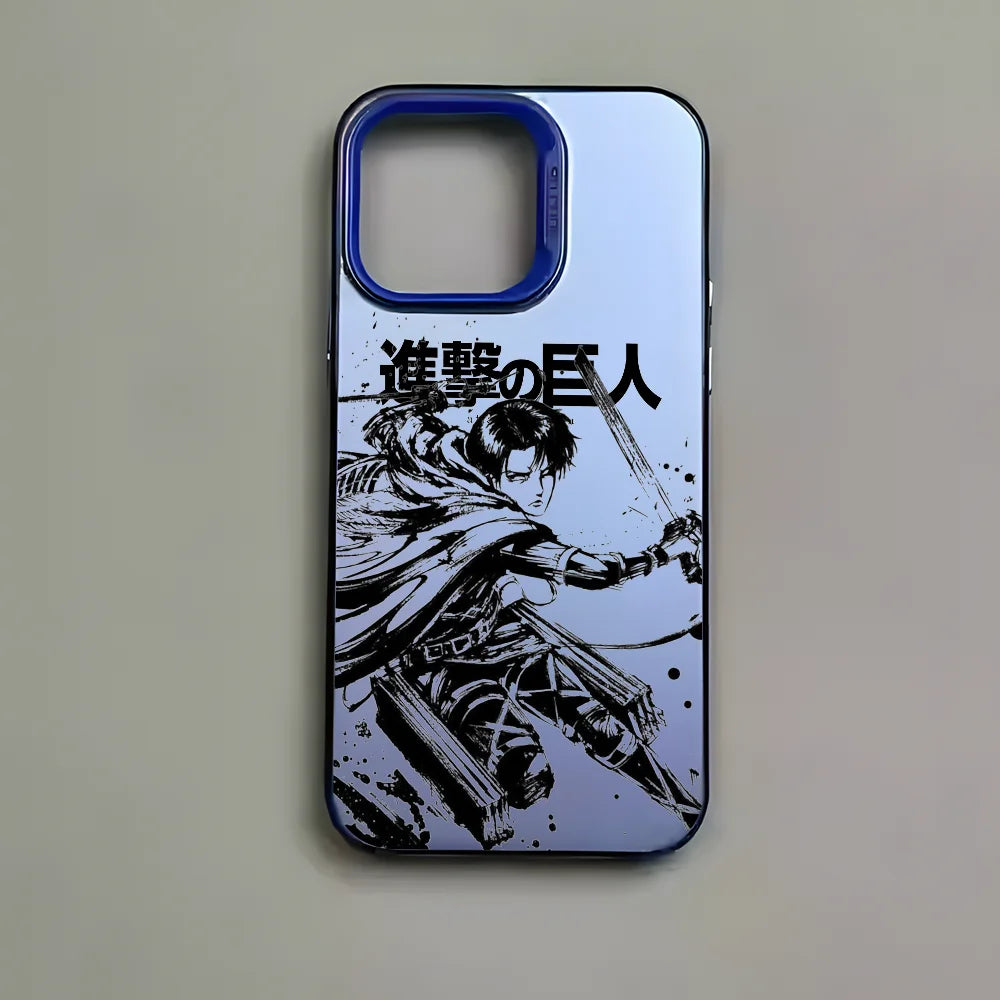 Hot Anime Attack on Titan Phone Case For iPhone 16 15 14 13 12 11 Pro Max Plus – Colorful Gradient Soft TPU Back Cover