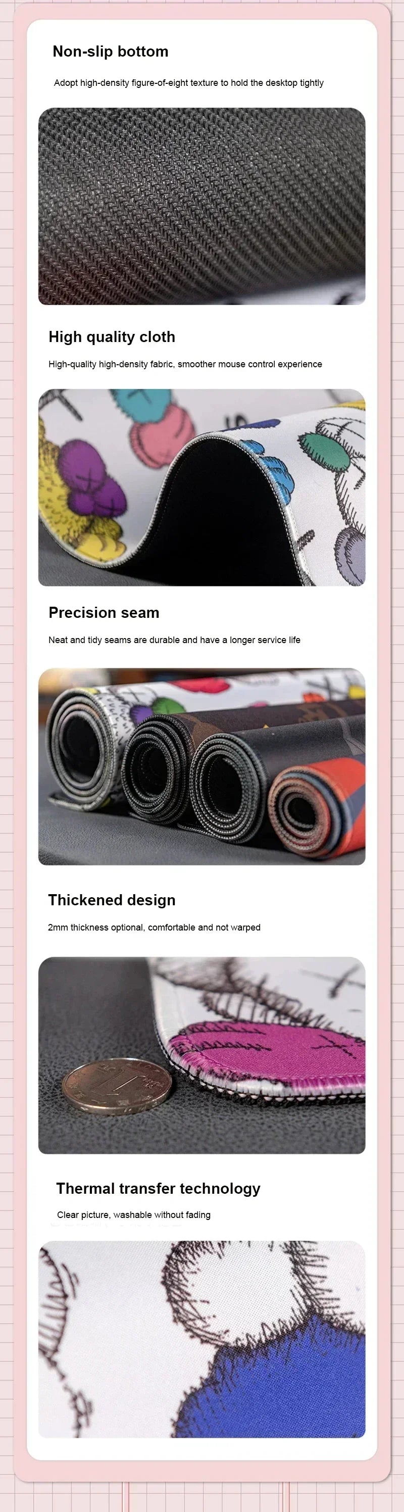 Black and White Cool Mouse Pad XL PC Non Slip A-akatsuki Keyboard Rug Laptop Japan Anime N-narutoS Mousepad Moon Desk Mat Carpet