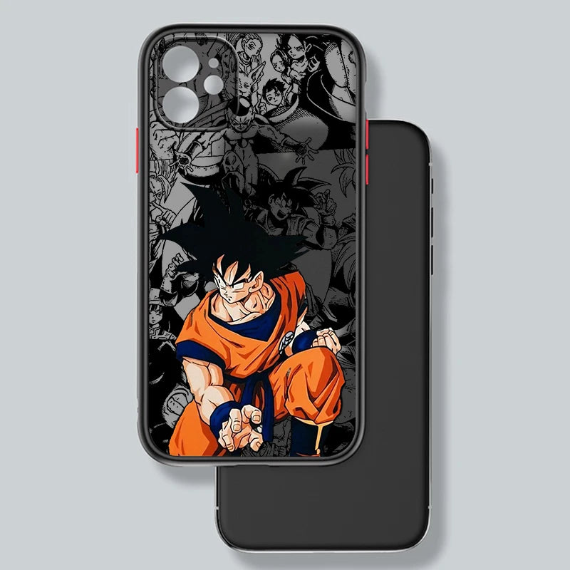 Comic D-Dragon Ball Son Goku Frosted Translucent For Apple iPhone 15 14 13 12 11 XS XR X 8 7 SE Pro Max Plus Mini Back